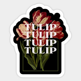 Tulip Vintage Positive Tulips Minimalist Art Deco Sticker